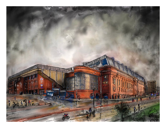 Ibrox on a rainy day